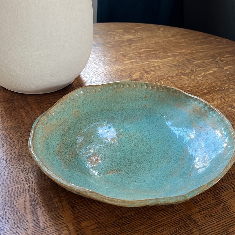 Handmade Pottery Clay Catch All Bowl Seafoam Green